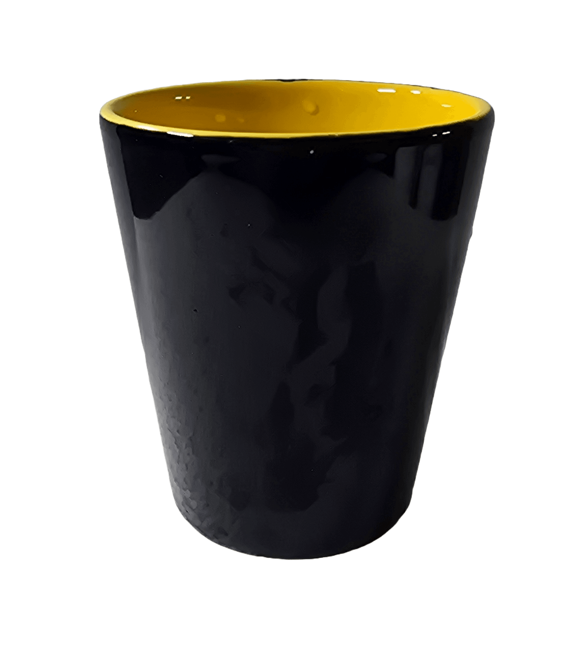 Pahar ceramica, 330 ml, Albastru indigo/Galben