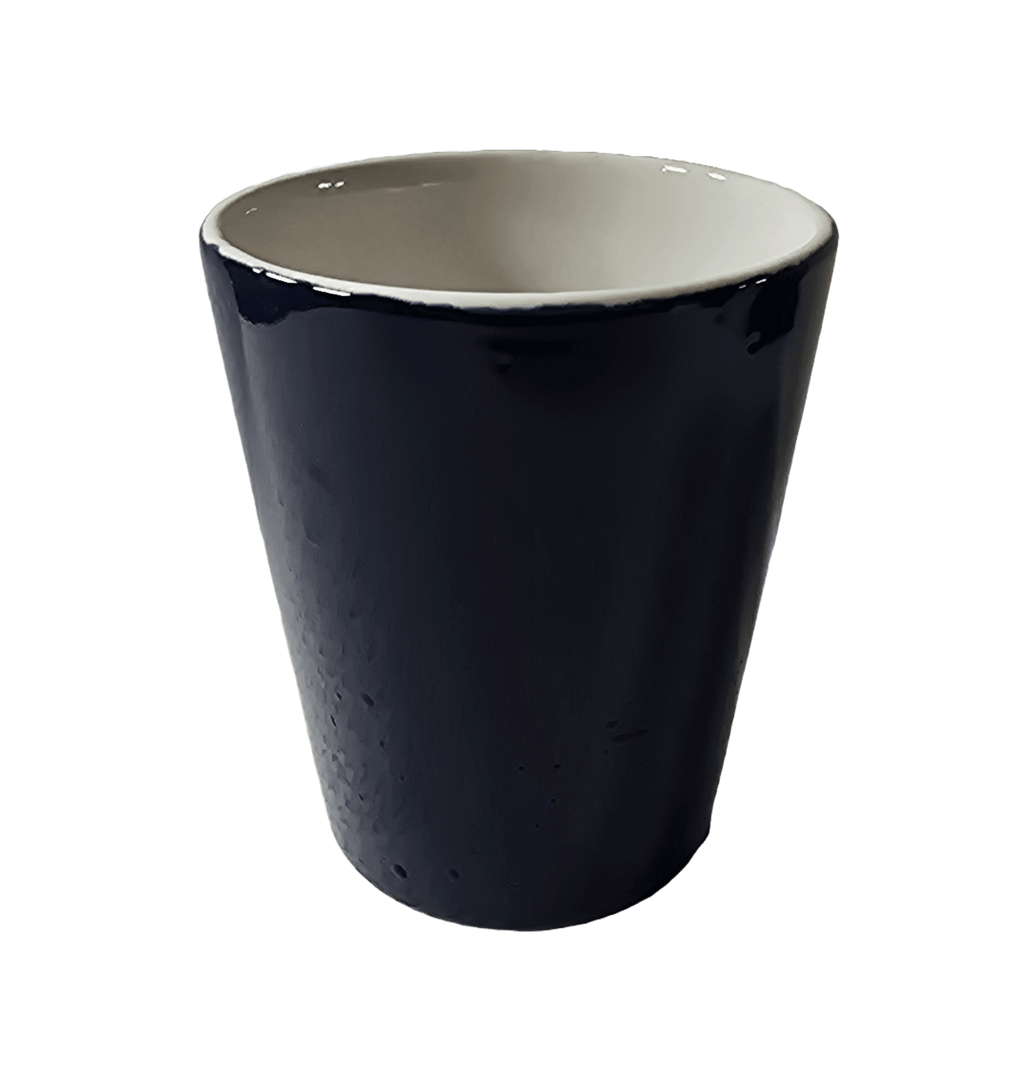 Pahar ceramica, 330 ml, Albastru indigo/Alb