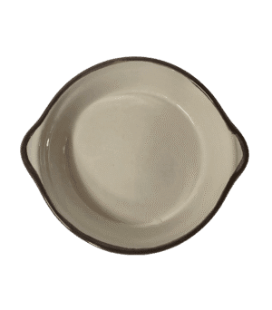 Vas termorezistent, rotund cu maner, 14x12x3, Bej