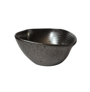 Vas termorezistent tip bol asimetirc, 15x6 cm, Gri metalizat