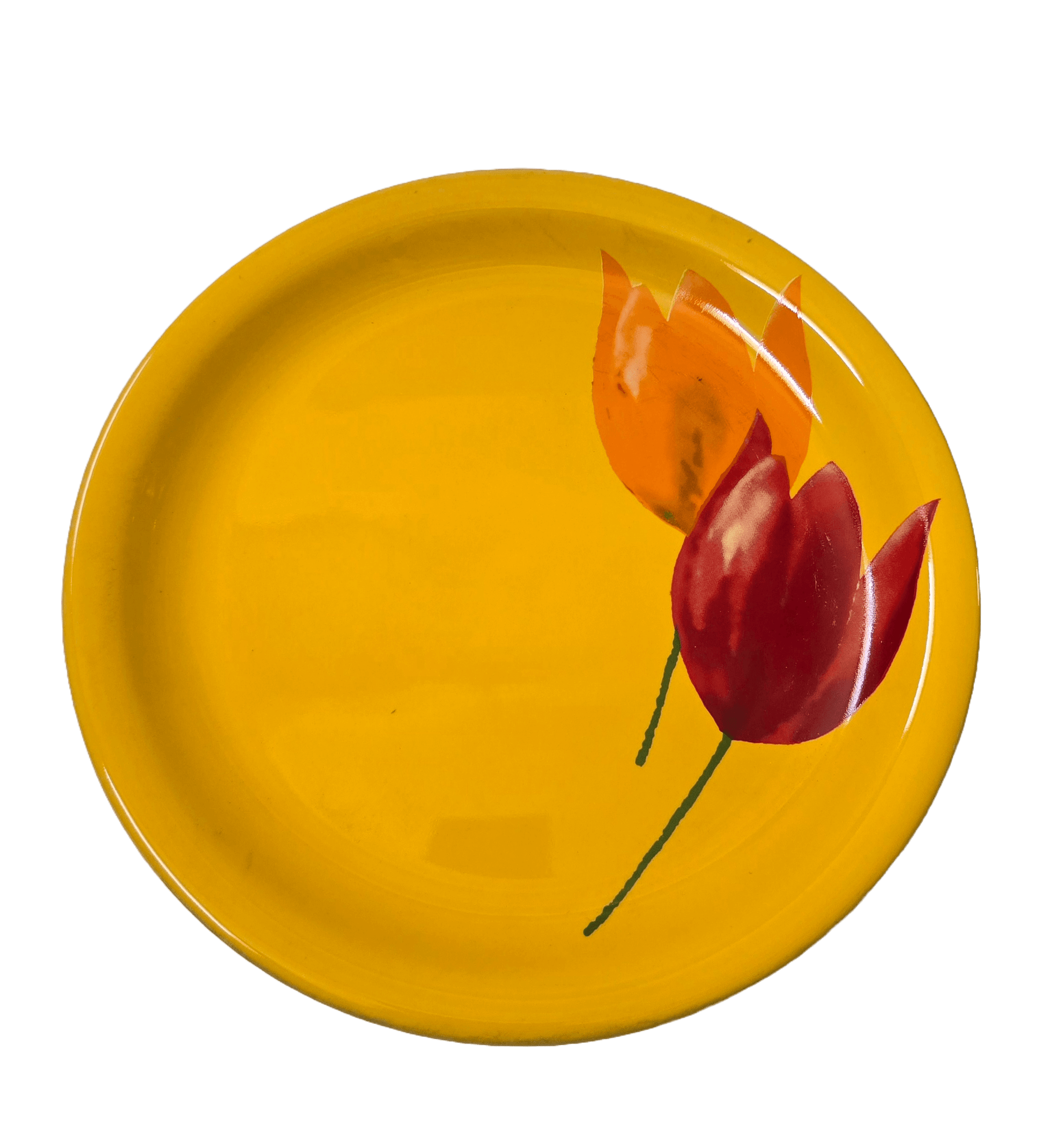 Farfurie intinsa, 23 cm, Galben cu lalele