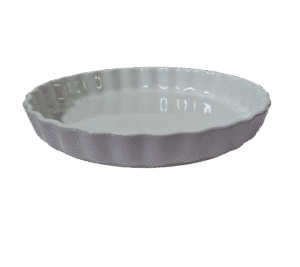 Vas termorezistent rotund, 25,5x4 cm, Alb/Mov deschis