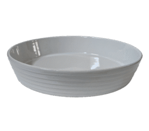 Vas termorezistent rotund, 25.5×6 cm, Alb