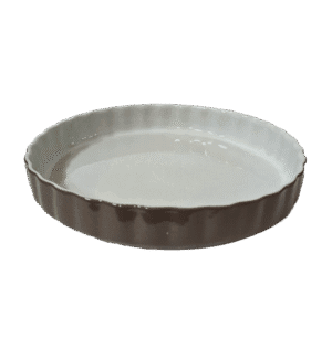 Vas termorezistent rotund, 28x4.5cm, Alb/Maro