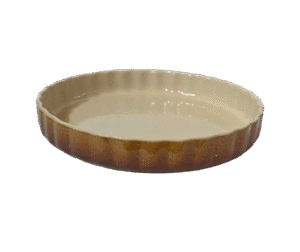 Vas termorezistent rotund, 28×4.5 cm, Crem/Maro