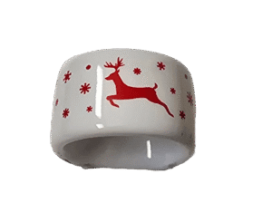 Inel servetele, Alb cu ren rosu