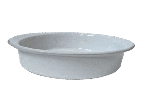 Vas termorezistent rotund cu maner, 29.5x27.5x6 cm, Alb