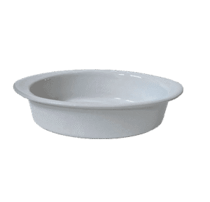 Vas termorezistent oval cu maner, 28×20×6 cm, Alb