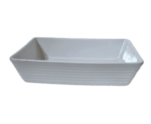 Vas termorezistent dreptunghiular, 31.5x26.5x7 cm, Alb