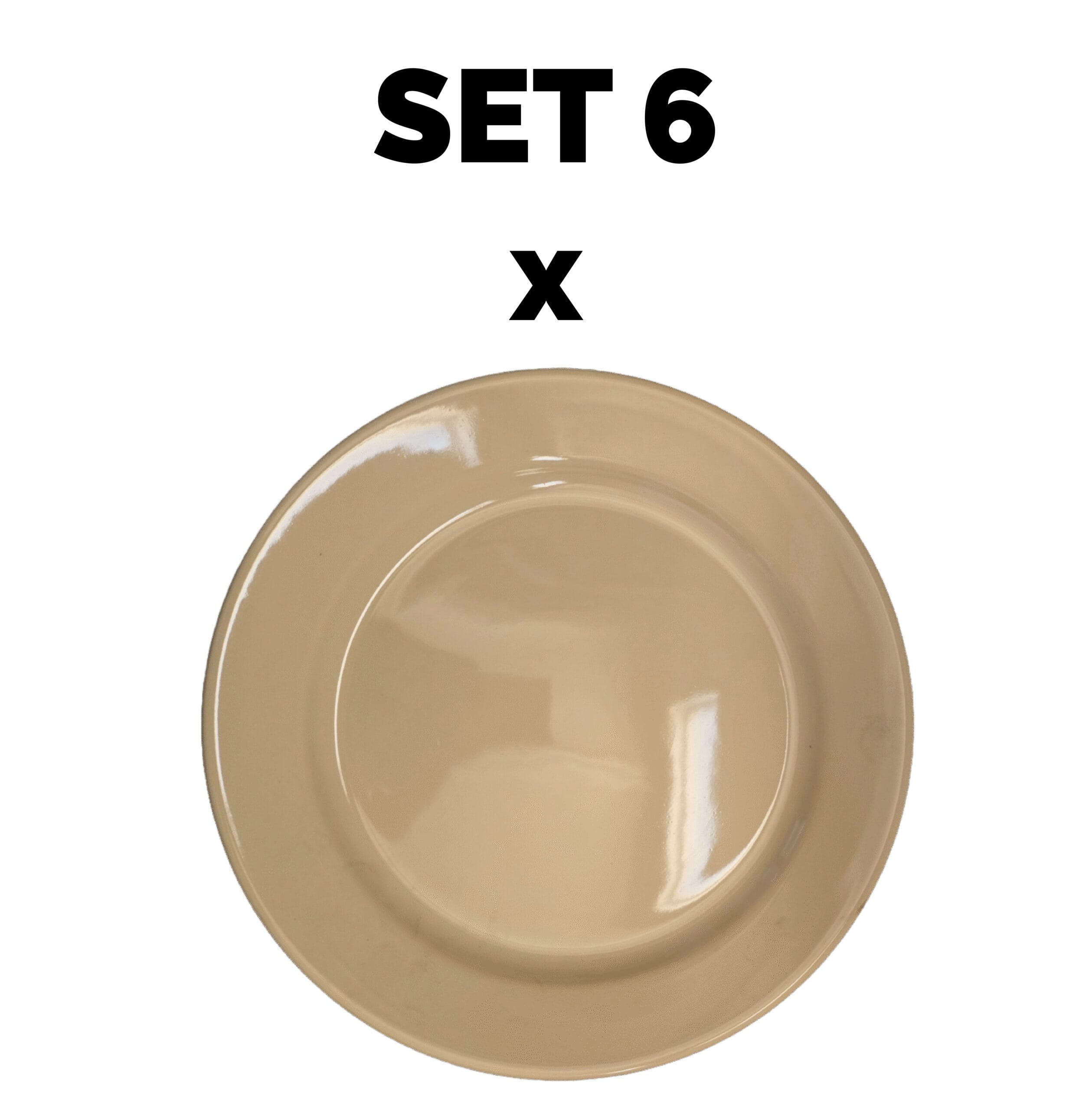 Set 6 piese Farfurie desert, 19 cm, Crem-01