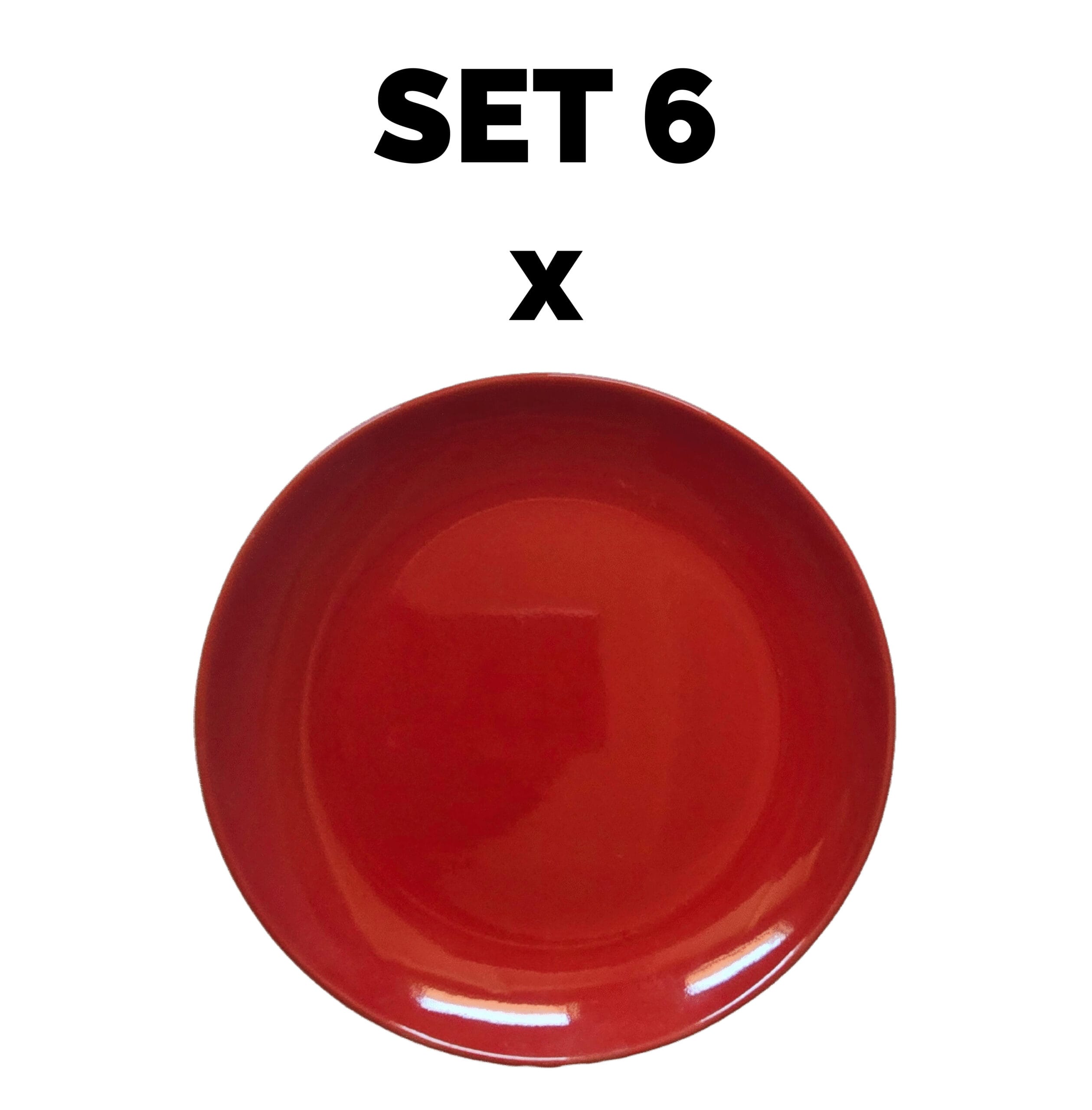 Set 6 piese Farfurie desert, 21 cm, Rosu Lucios-01