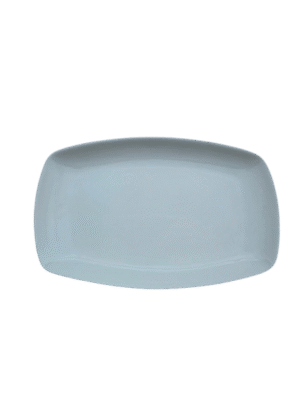 Platou rectangular, 25.4 cm, Portelan, Alb