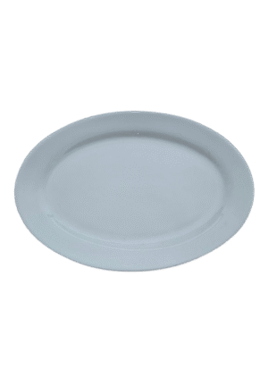 Platou oval, 35.6 cm, Portelan, Alb