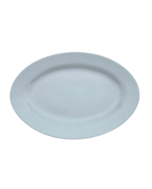 Platou oval, 25.4 cm, Portelan, Alb