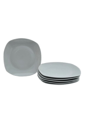 Set 6 farfurii intinse, 26.8 cm, Cesiro, Portelan, Alb