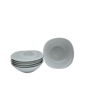Set 6 boluri, 500 ml, 17.7 cm, Cesiro, Portelan, Alb