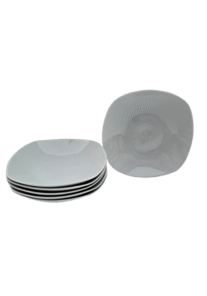 Set 6 farfurii adanci, 23 cm, Cesiro, Portelan, Alb