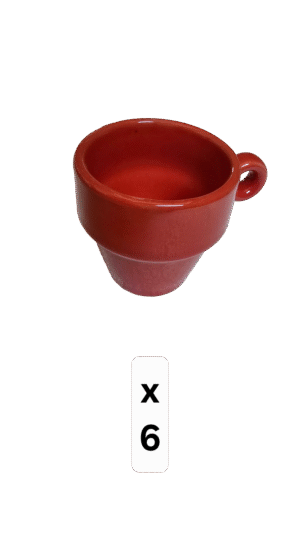 Set 6 cescute, 70 ml, Cesiro, Rosu