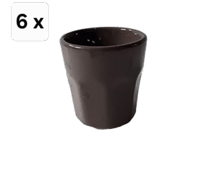 Set 6 pahare din ceramica, 70 ml, Cesiro, Maro