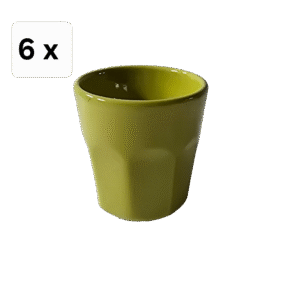 Set 6 pahare din ceramica, 70 ml, Cesiro, Verde