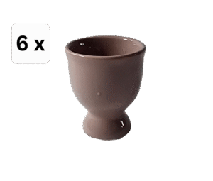 Set 6 suporturi de ou, 6.5 cm, Maro