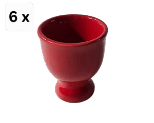 Set 6 suporturi de ou, 6.5 cm, Rosu
