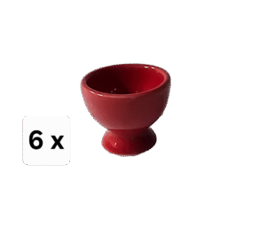 Set 6 suporturi de ou, 4 cm, Rosu