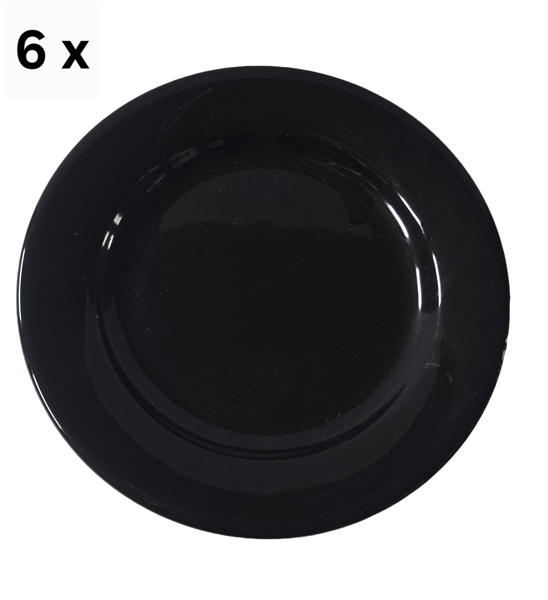 Set 6 farfurii desert, 19 cm, Negru Lucios