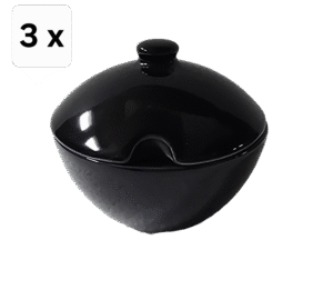 Set 3 cutii pentru condimente, 200 ml, Cesiro, Negru