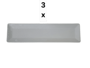 Set 3 tavi servire, ceramica, 30.5×8 cm, Alb Mat