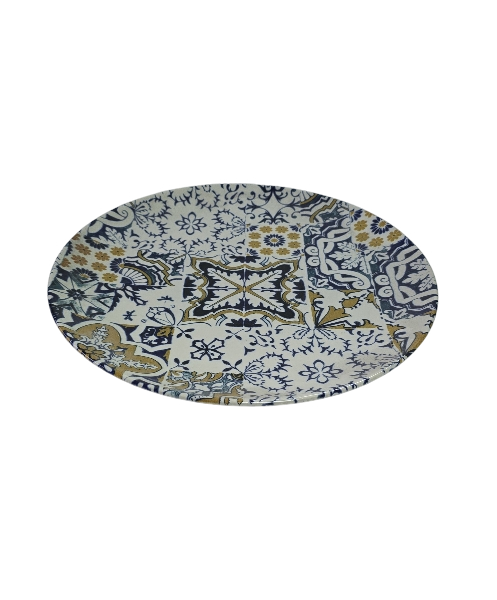 Farfurie intinsa, 26 cm, Mosaico Lussuoso, Ivoire decorat - imagine 2