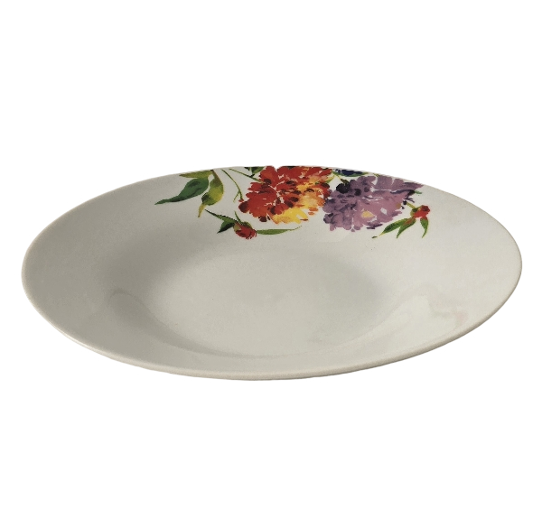 Farfurie adanca, 20.3 cm, Potelan, decorat cu garoafe - imagine 4