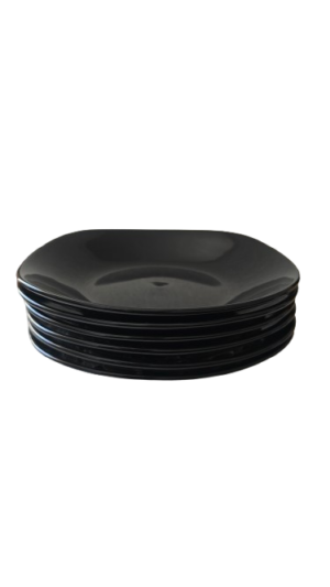 Set 6 farfurii adanci, 23 cm, Cesiro, Negru Lucios