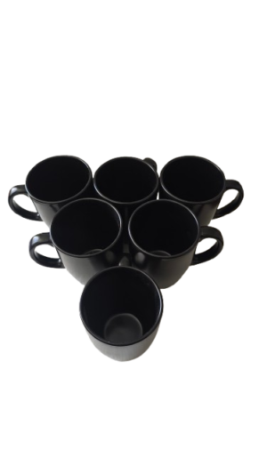 Set 6 cani, 300 ml, Cesiro, Negru Mat