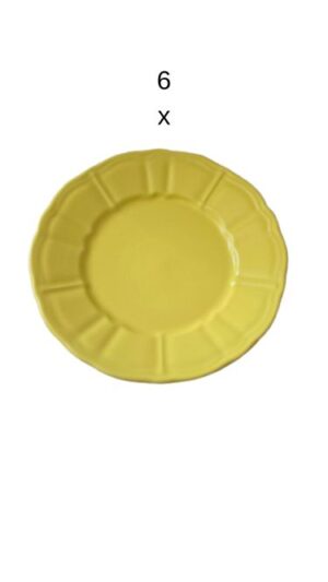 Set 6 farfurii desert, 20.5 cm, Cesiro, Galben mustar