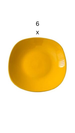 Set 6 farfurii adanci, 23 cm, Cesiro, Galben Lucios