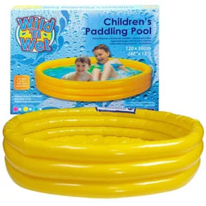 Piscină gonflabilă galbenă pentru copii cu 3 inele, 120 cm x 30 cm