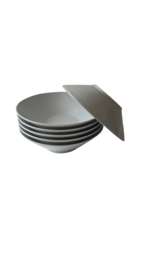 Set 6 farfurii adanci, 21.5 cm, Cesiro, Portelan