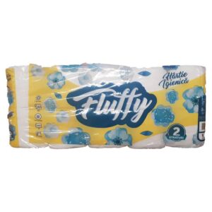 Hartie igienica 2 straturi, 10 role/pac, 145 foi, 19 m, Alba Fluffy