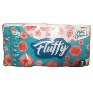 Hartie igienica 3 straturi, 8 role/pac, 145 foi, 19m, ALba Fluffy