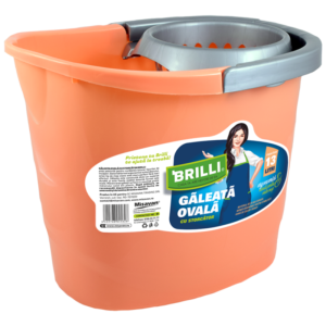 Galeata cu storcator Brilli, ovala, peach, 13l