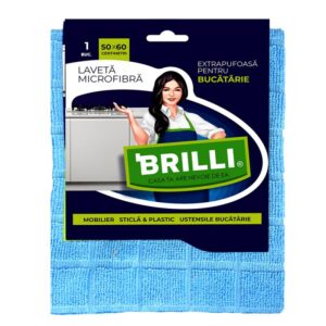 Laveta microfibra pentru bucatarie, extra pufoasa Brilli, 50x60cm, 1 bucata/set