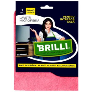 Laveta microfibra intreaga casa Brilli, 40X40cm