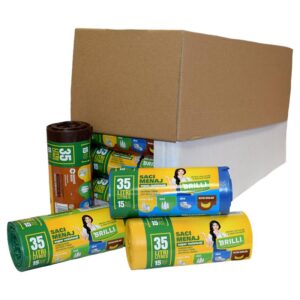 Display Saci menajeri colectare selectiva Brilli 35l, 15buc/set, 28set/Display, Mixt Color