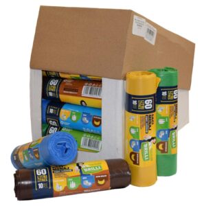 Display Saci menajeri colectare selectiva Brilli 60l, 10buc/set, 28set/Display, Mixt Color