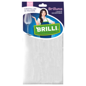 Laveta microfibra pentru cristaluri si pahare, Brilli, Brilluna