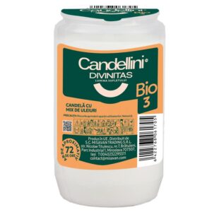 Candela plastic Candellini BIO 3 Alb