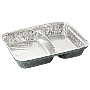 Caserola aluminiu meniu 2 compartimente, 100 buc/set