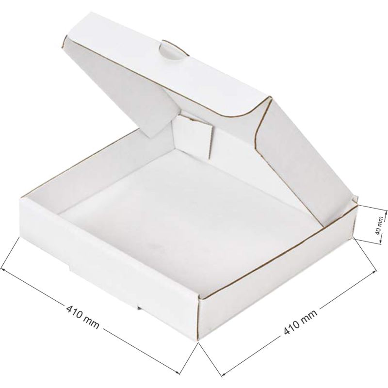 Cutie pizza alba, interior alb, 41*41*4cm, 100 buc/set