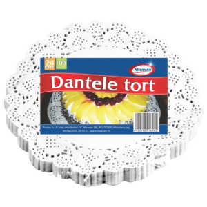 Dantela hartie pentru tort Misavan, rotunda, 24cm, 100 buc/ set